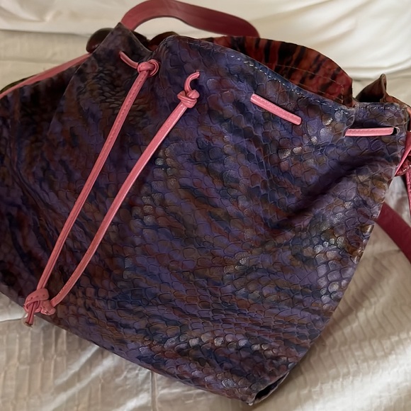 Carlos Falchi pink green and purple snake skin - Picture 5 of 5
